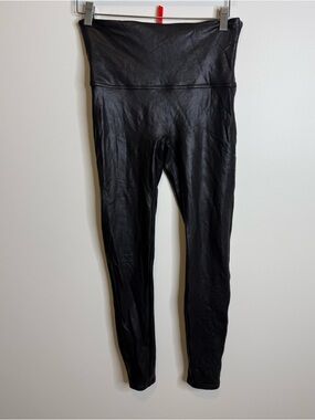SPANX Black Leggings metallic size xl